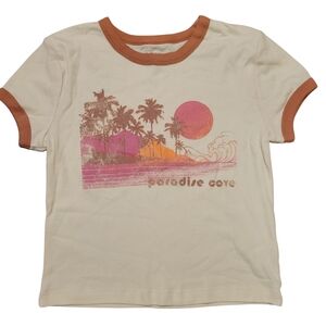 Arizona Jean Co. White Pink Graphic Short Sleeve Baby Tee